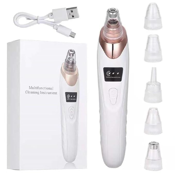 5 in 1 Rechargeable Blackhead Remover & Vacuum Pore Cleaner for Clear Skin