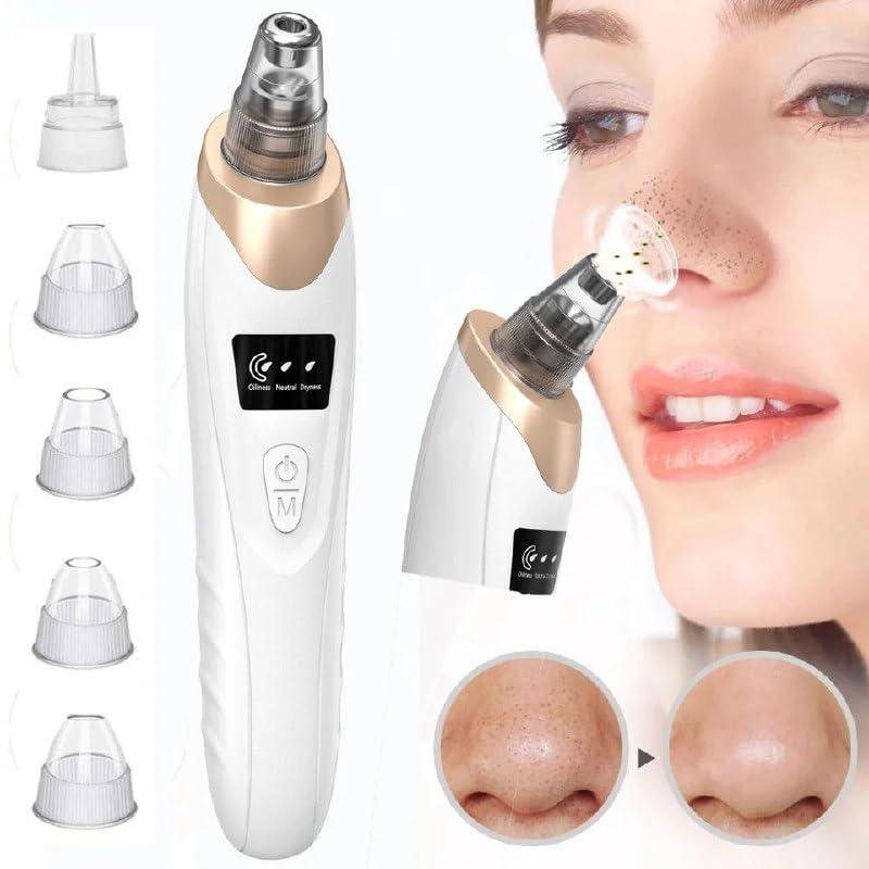 5 in 1 Rechargeable Blackhead Remover & Vacuum Pore Cleaner for Clear Skin