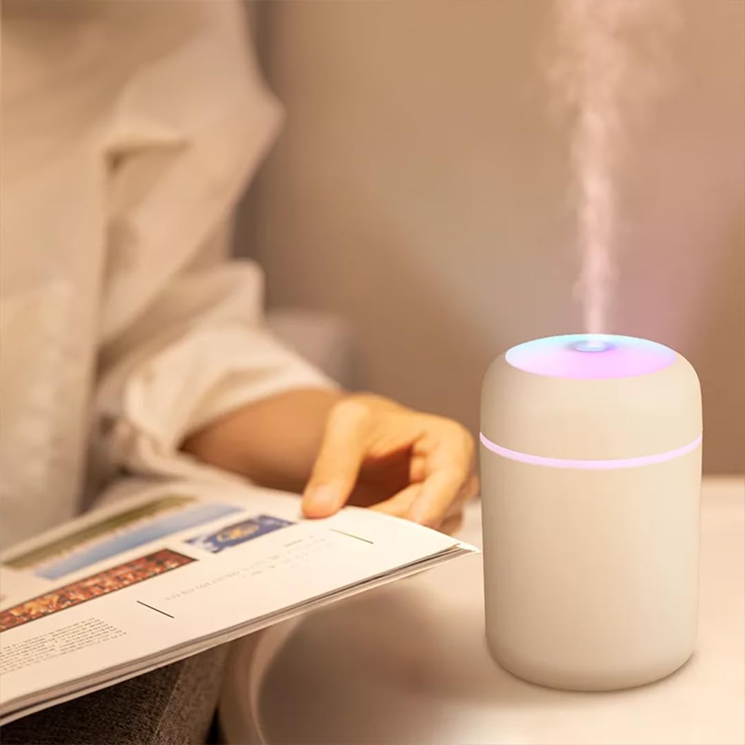 H2O Portable USB Humidifier – Ultrasonic Cool Mist with LED Light & Essential Oil Compatibility