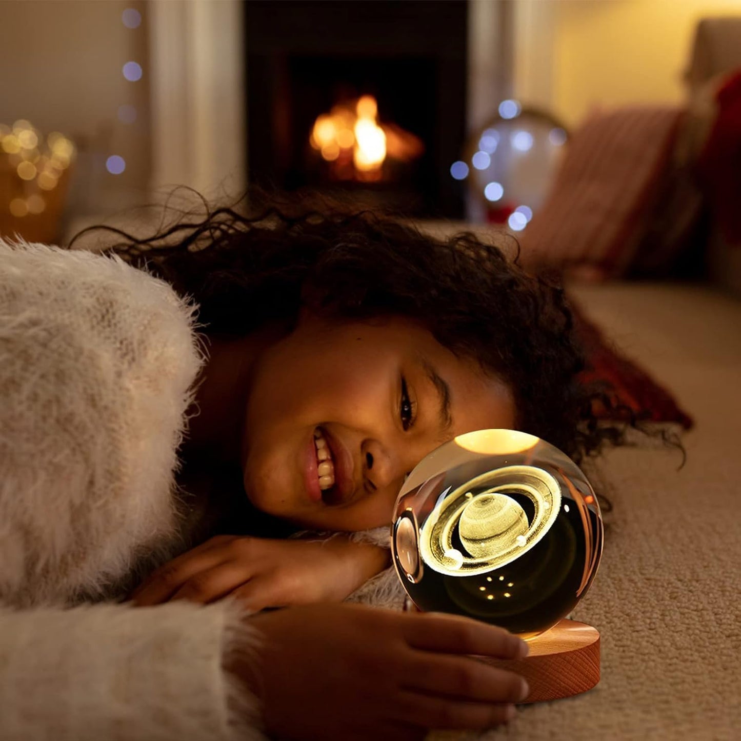 3D Saturn Crystal Ball Lamp – Mesmerizing Galaxy Light for Home & Office Décor