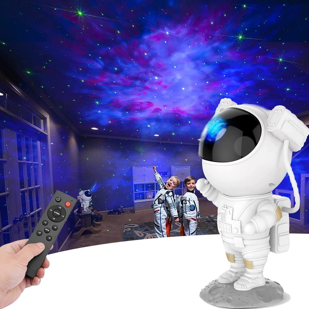 Astronaut Galaxy Star Projector – Nebula Light with Adjustable Brightness & Remote Control