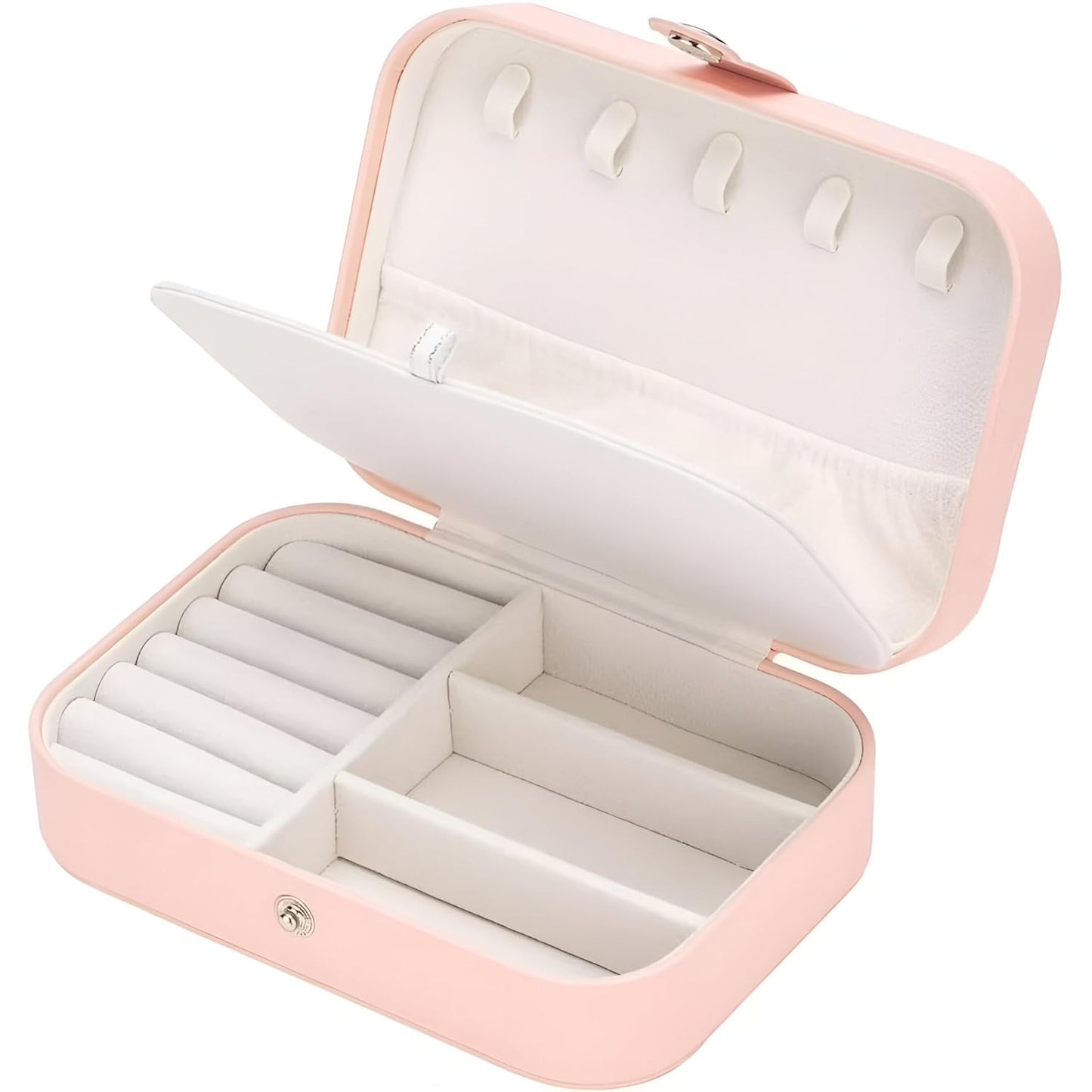 Elegant Travel Jewelry Box – Portable Organizer for Rings, Earrings, Necklaces & Bracelets