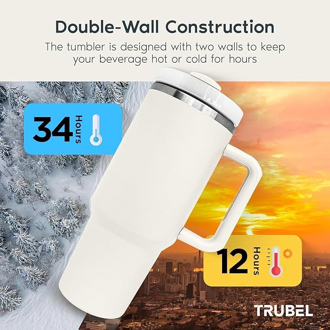 Premium Insulated Stainless Steel Tumbler – 360° Lid & Straw