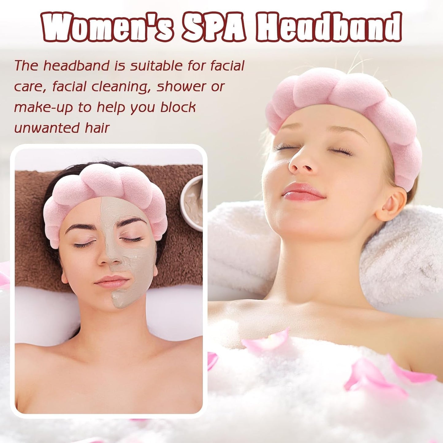 Plush Elastic Headband & Wristband Set – Soft, Absorbent & Comfortable for Skincare & Makeup