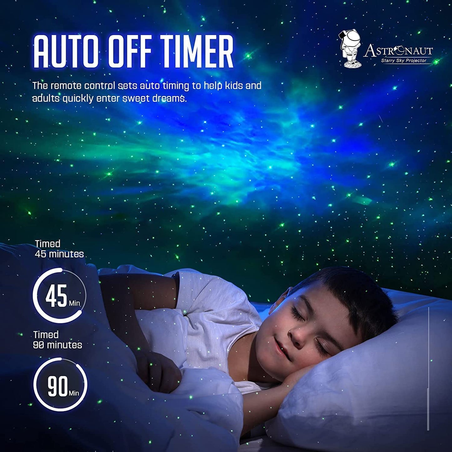 Astronaut Galaxy Star Projector – Nebula Light with Adjustable Brightness & Remote Control