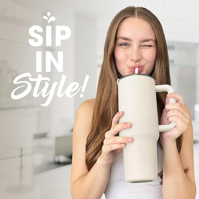 Premium Insulated Stainless Steel Tumbler – 360° Lid & Straw