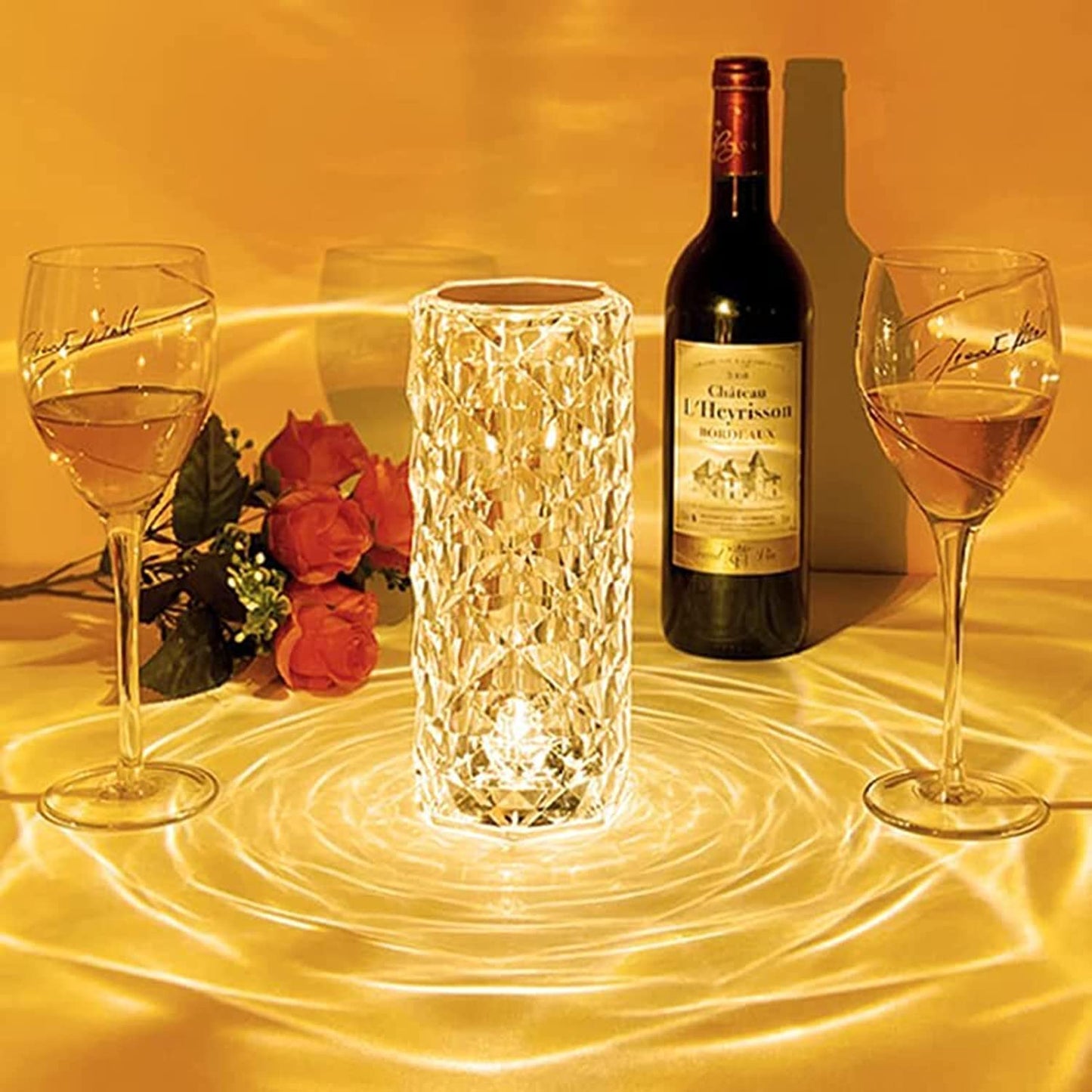 RGB Crystal Table Lamp – 16-Color Touch & Remote Control LED Light