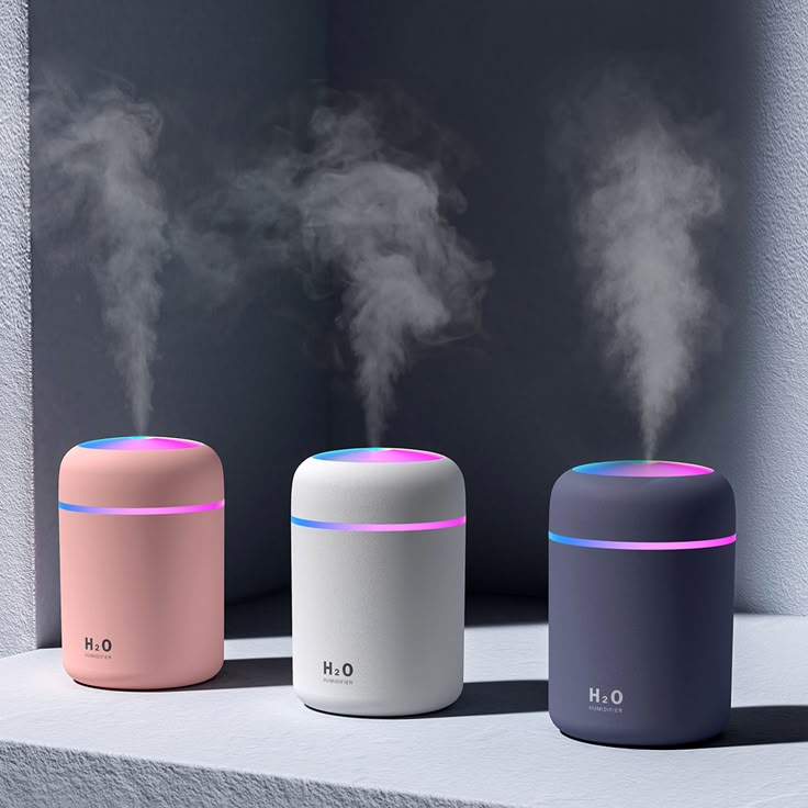 H2O Portable USB Humidifier – Ultrasonic Cool Mist with LED Light & Essential Oil Compatibility