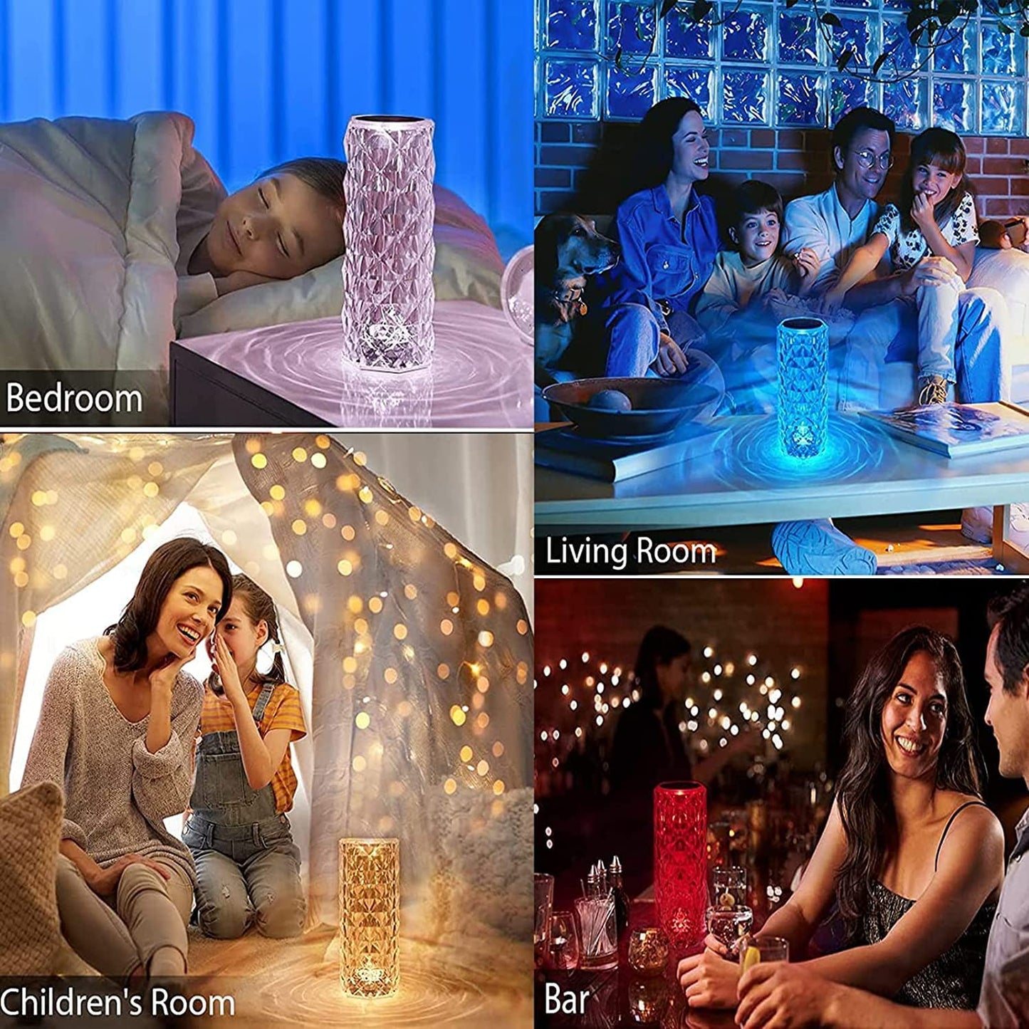 RGB Crystal Table Lamp – 16-Color Touch & Remote Control LED Light