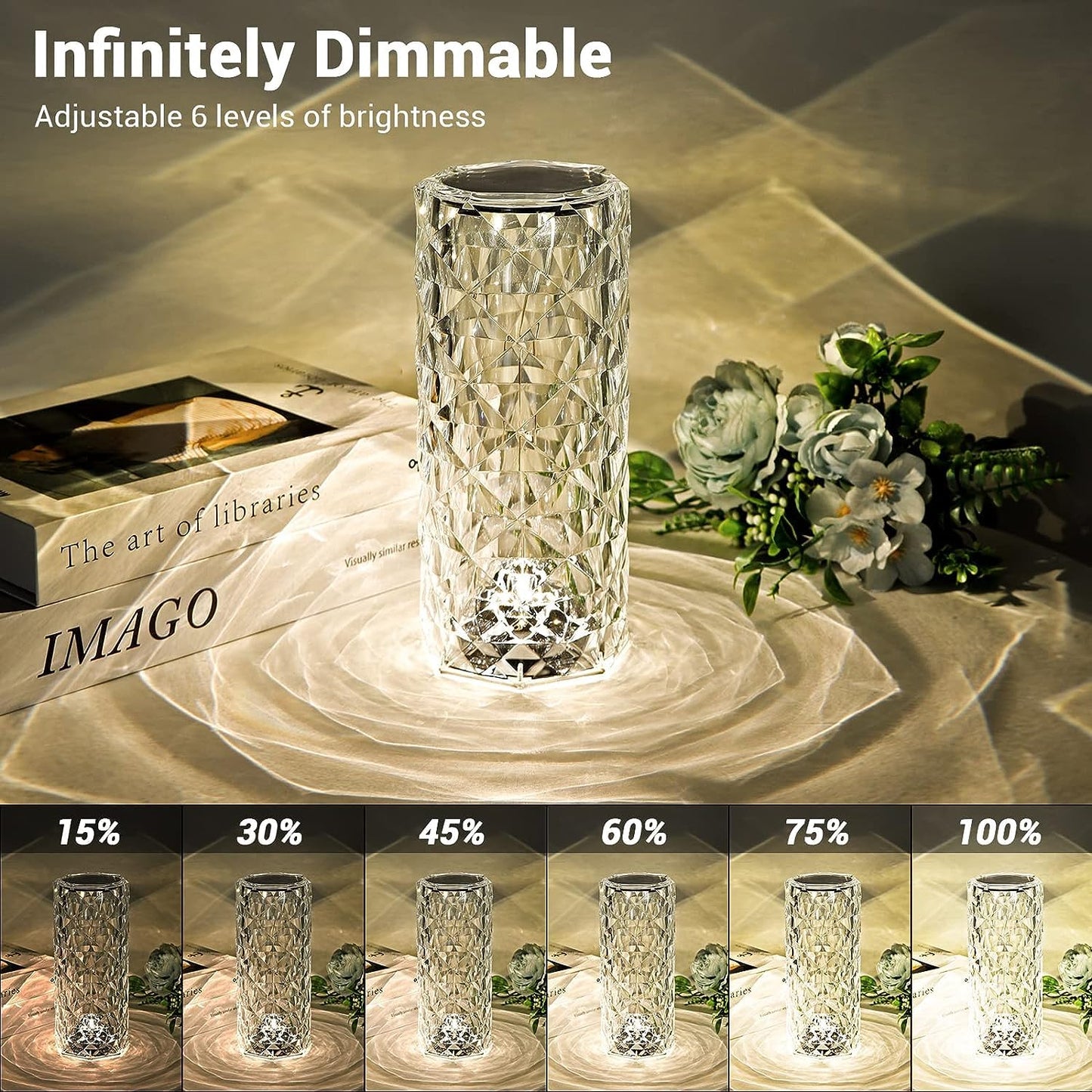 RGB Crystal Table Lamp – 16-Color Touch & Remote Control LED Light