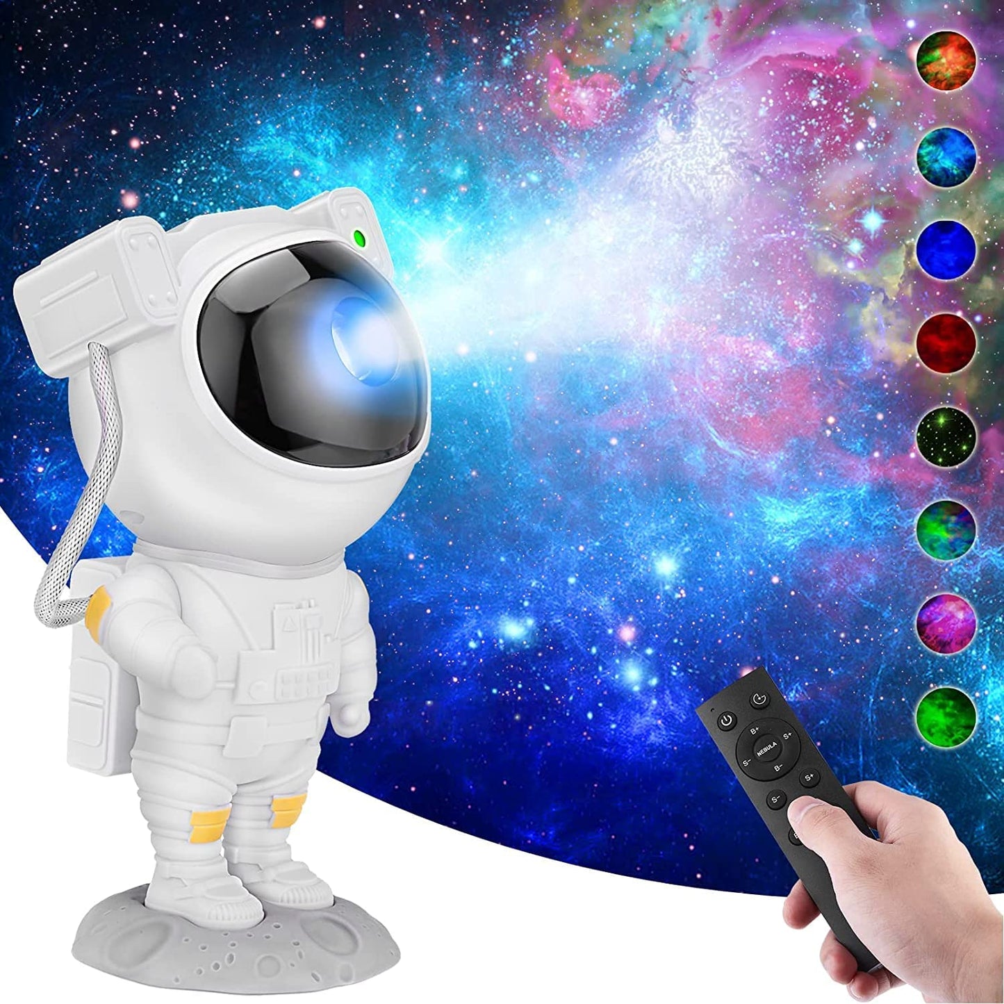 Astronaut Galaxy Star Projector – Nebula Light with Adjustable Brightness & Remote Control