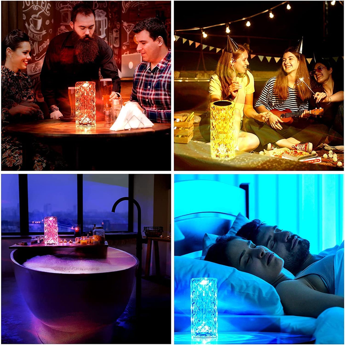 RGB Crystal Table Lamp – 16-Color Touch & Remote Control LED Light