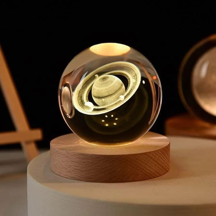 3D Saturn Crystal Ball Lamp – Mesmerizing Galaxy Light for Home & Office Décor