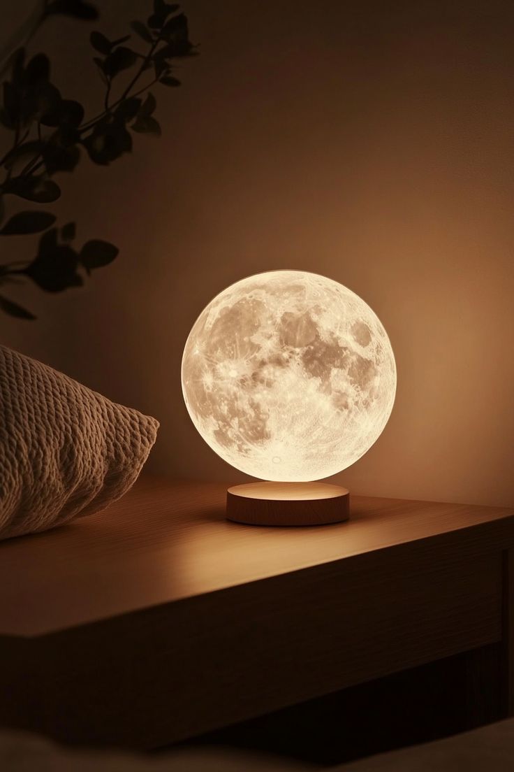 3D Moon Lamp with Touch Control & USB Rechargeable – Dual Color