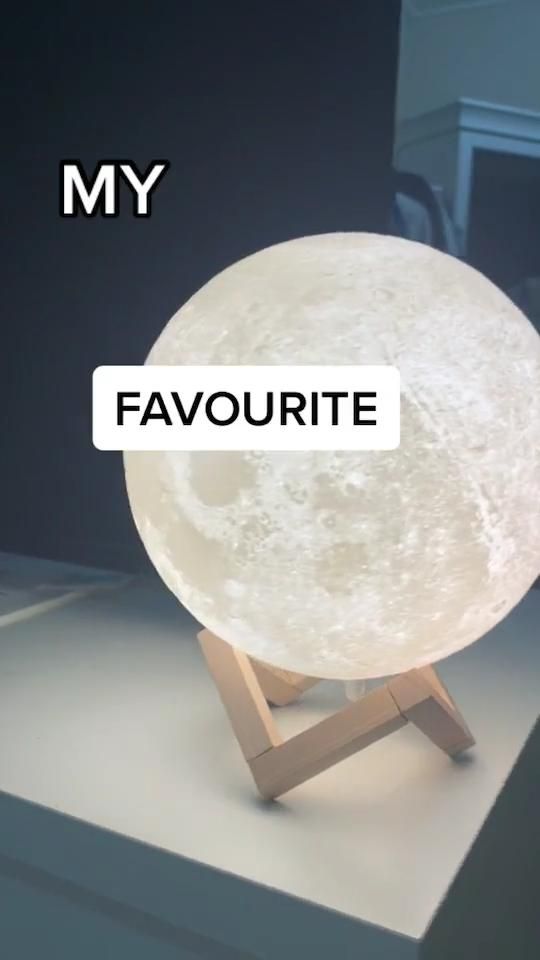 3D Moon Lamp with Touch Control & USB Rechargeable – Dual Color