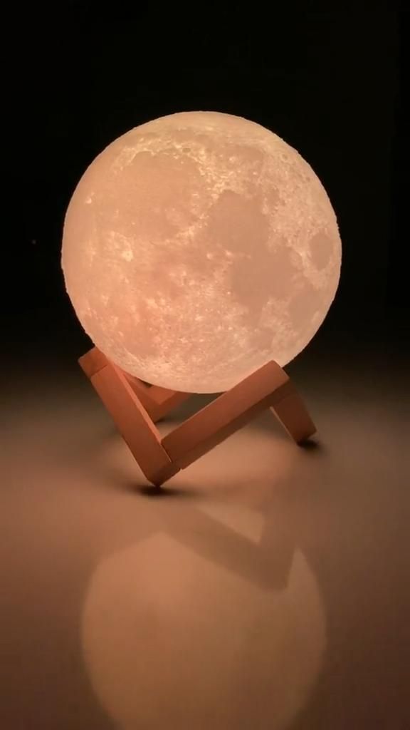 3D Moon Lamp with Touch Control & USB Rechargeable – Dual Color