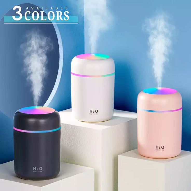H2O Portable USB Humidifier – Ultrasonic Cool Mist with LED Light & Essential Oil Compatibility