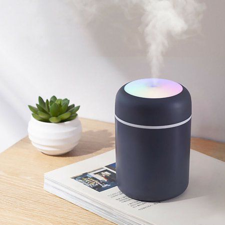 H2O Portable USB Humidifier – Ultrasonic Cool Mist with LED Light & Essential Oil Compatibility