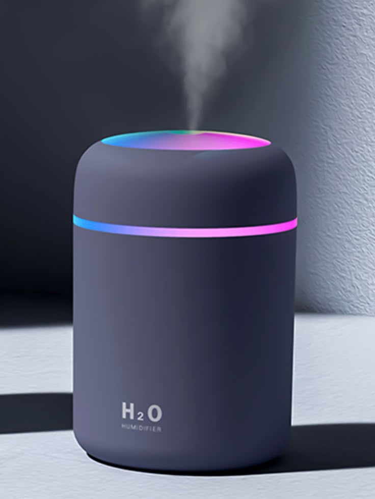 H2O Portable USB Humidifier – Ultrasonic Cool Mist with LED Light & Essential Oil Compatibility