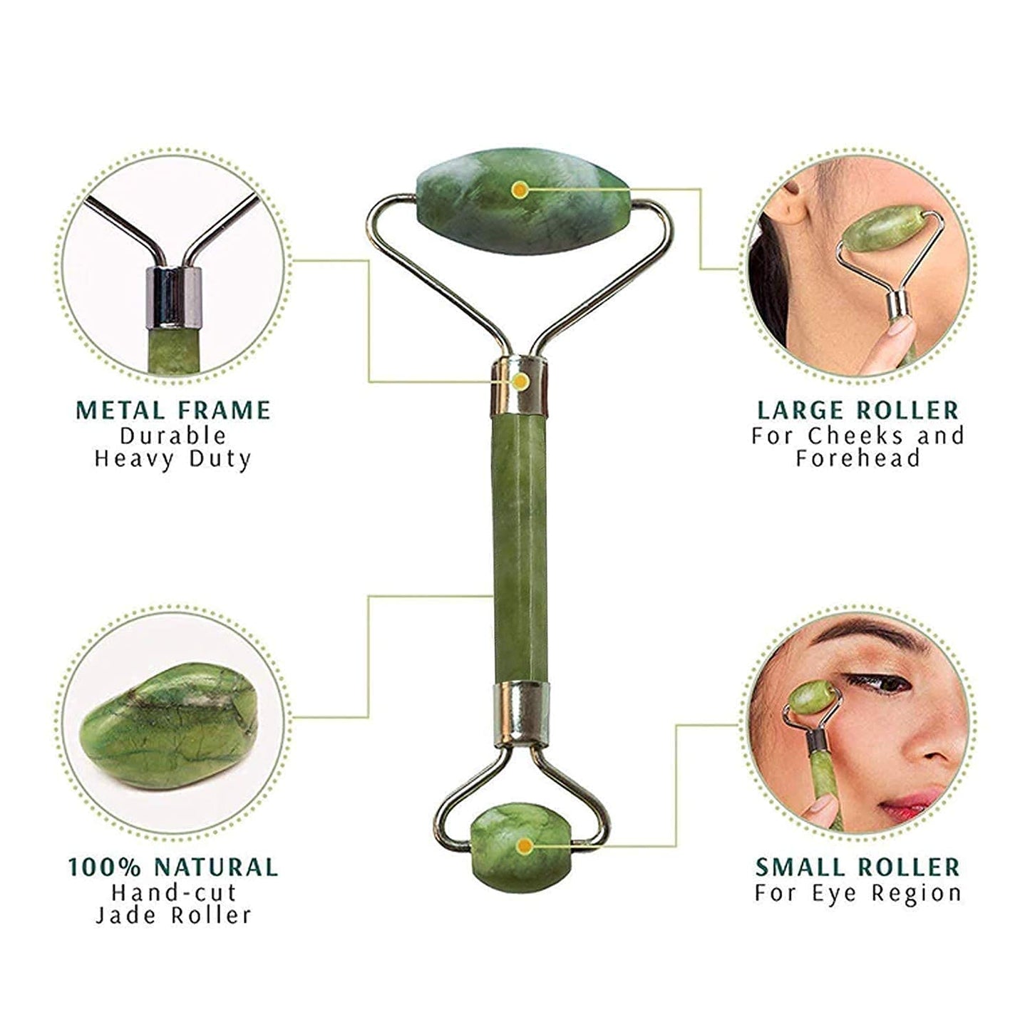 Natural Jade Roller – Face Massage Tool for Radiant & Youthful Skin