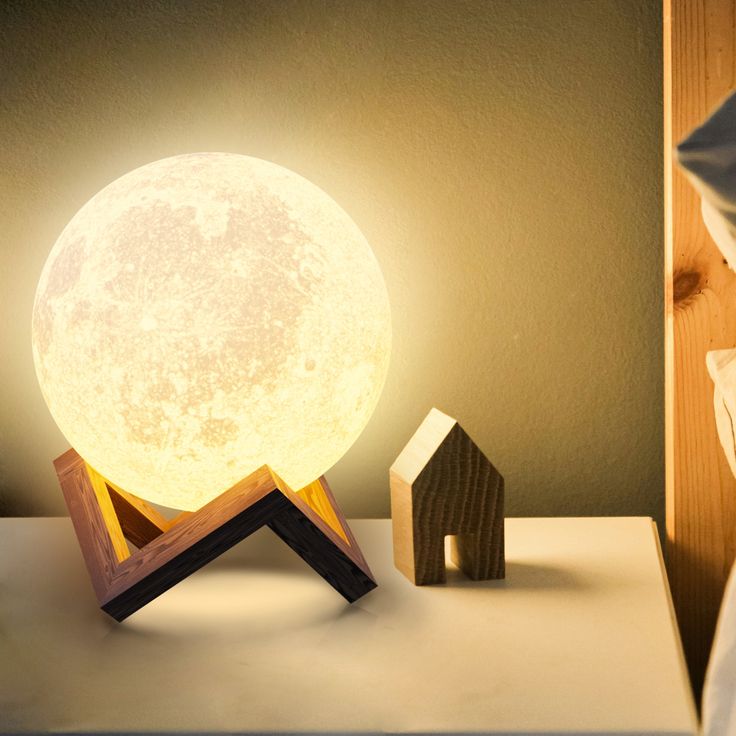 3D Moon Lamp with Touch Control & USB Rechargeable – Dual Color